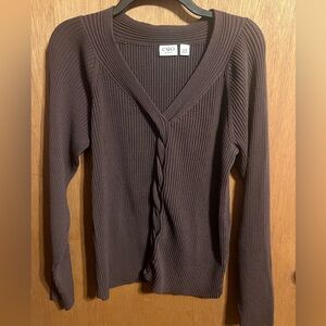 Cato Woman Brown Pullover Cable Knit Sweater size 18/20W